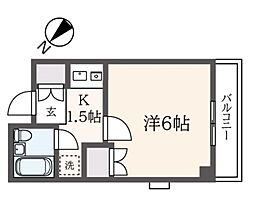 リージェントパレス相模台 3階1Kの間取り