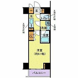 JR山手線 田町駅 徒歩12分の賃貸マンション 8階1Kの間取り