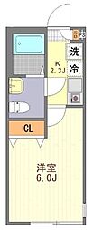 マウ溝の口 1Kの間取図画像