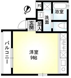 リシェス橋本 3階ワンルームの間取り
