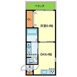 Osaka Metro千日前線 小路駅 徒歩5分の賃貸アパート 2階1DKの間取り