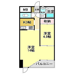 ハビット 2Kの間取図画像
