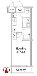 GRANDVAN多摩川 1Kの間取図画像