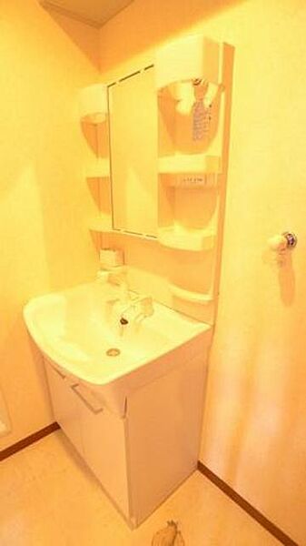 画像16:鏡の両脇に収納スペースを確保した洗髪洗面化粧台は、水栓がリフトアップするので洗髪もラクラク♪