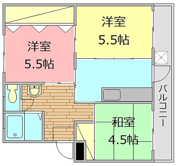 二反田ハイツ 201｜静岡県御殿場市新橋(賃貸アパート3K・2階・57.75㎡)の写真 その2