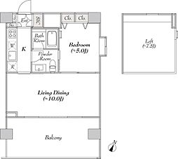 ブルロック豊洲 11階1LDKの間取り