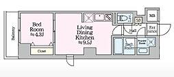 アイルグランデ亀戸 1LDKの間取図画像