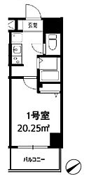 ポーロウニアバレイテイク2ポートサイド 1Kの間取図画像