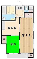 ガーデンヒルズ戸田 2DKの間取図画像