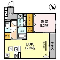 京阪本線 森小路駅 徒歩5分の賃貸アパート 2階1LDKの間取り