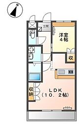 サンリヴィエール 1階1LDKの間取り