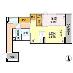SAMPO 1LDKの間取図画像