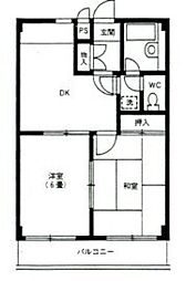 キャッスル聖蹟 1Kの間取図画像