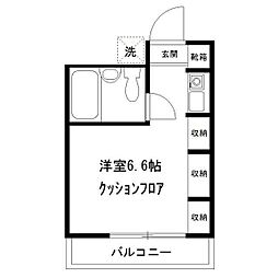 エバーグリーン向ヶ丘遊園 ワンルームの間取図画像