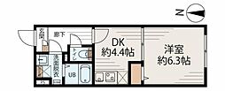 アルファ南千住 3階1DKの間取り