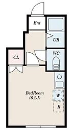 アイコート三鷹 1階1Kの間取り