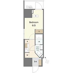 Alivis船橋East 12階1Kの間取り