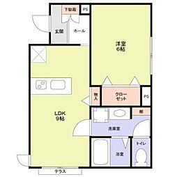 フラット高井戸東 1LDKの間取図画像