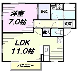 JR八高線 箱根ケ崎駅 徒歩11分の賃貸アパート 2階1LDKの間取り