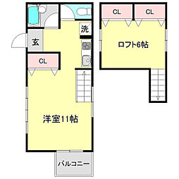 エトワール桜井町 ワンルームの間取図画像