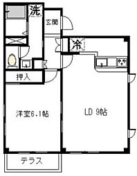東京メトロ東西線 浦安駅 徒歩16分の賃貸マンション 1階1LDKの間取り