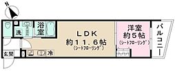 Jブラン西新井 3階1LDKの間取り