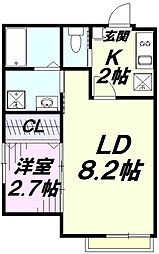 アート・フル本町Two 3階1LDKの間取り