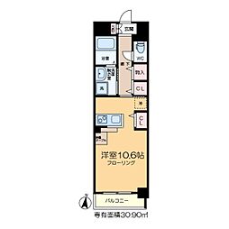グランパール ワンルームの間取図画像