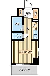 京急空港線 穴守稲荷駅 徒歩3分の賃貸マンション 6階ワンルームの間取り
