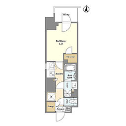 ドゥーエ亀戸 13階1Kの間取り