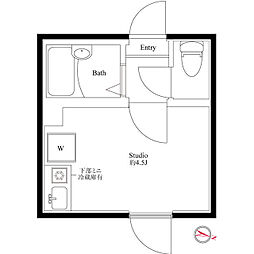 ブリリアント北千住 ワンルームの間取図画像