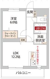 Campagna 豊田 1LDKの間取図画像