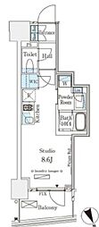 パークナードフィット南青山Vista ワンルームの間取図画像