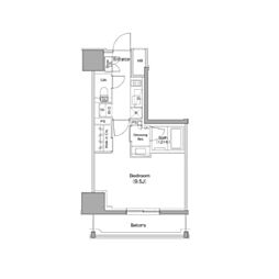 TheParkhabio南大井 1Kの間取図画像