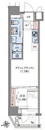 クレアティフ蔵前 1DKの間取図画像