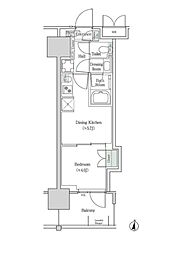 ブルックサイドレジデンス木場 1DKの間取図画像