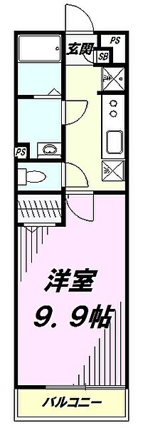東京都八王子市千人町４丁目(賃貸マンション1K・3階・28.56㎡)の写真 その2