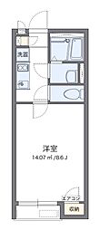 レオネクスト百合2 1Kの間取図画像