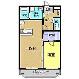 ルミエール白梅 1LDKの間取図画像