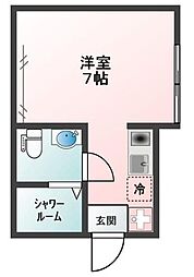 Glanz南馬込 1階ワンルームの間取り