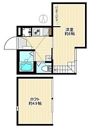 ルフィア中台 3階1Kの間取り