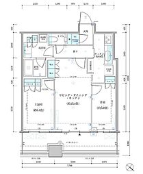パークタワー勝どきサウス 2LDKの間取図画像