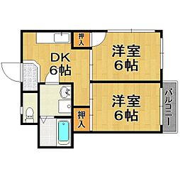友泉丸一ビル 2DKの間取図画像