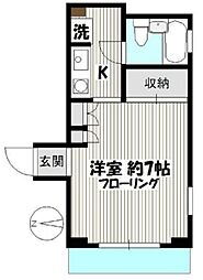 ヒルズ本郷 1Kの間取図画像