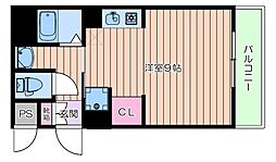 MIRAI関大前 3階ワンルームの間取り