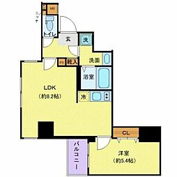 東京メトロ半蔵門線 錦糸町駅 徒歩9分の賃貸マンション 4階1LDKの間取り