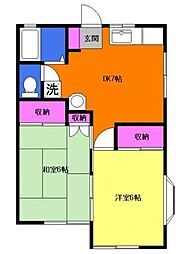 メゾンエマーレ 2DKの間取図画像