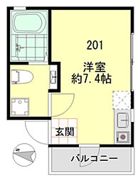 アパートメント新小岩A ワンルームの間取図画像