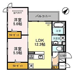 メゾン春日 2LDKの間取図画像