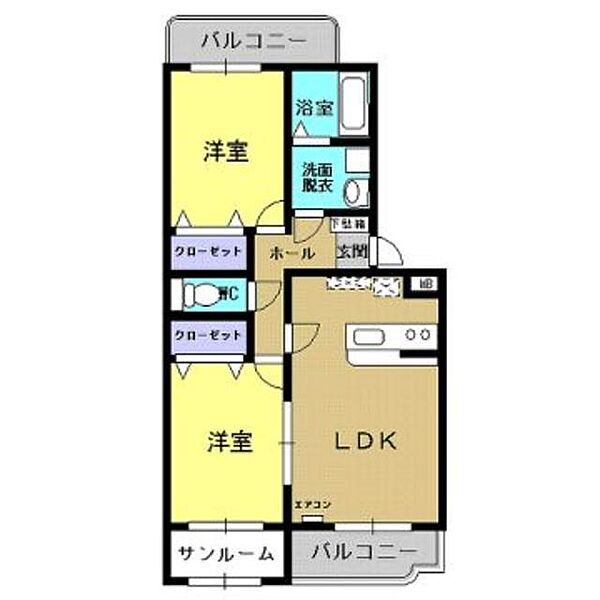 ユーミーマンション　カシマ 205｜富山県滑川市加島町(賃貸マンション2LDK・2階・59.86㎡)の写真 その2